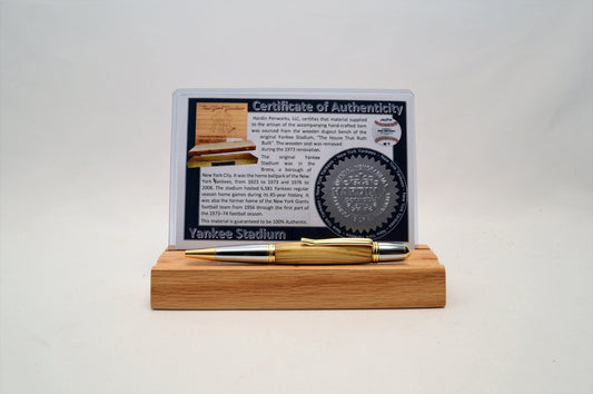 Handcrafted Pen Made From Yankee Stadium Wooden Dugout Bench