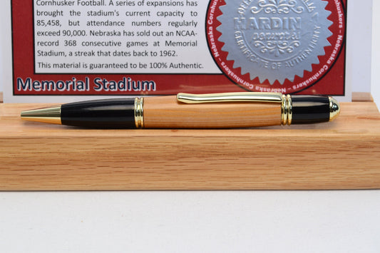 Handcrafted Pen Made From University of Nebraska Memorial Stadium Wooden Stadium Bleachers