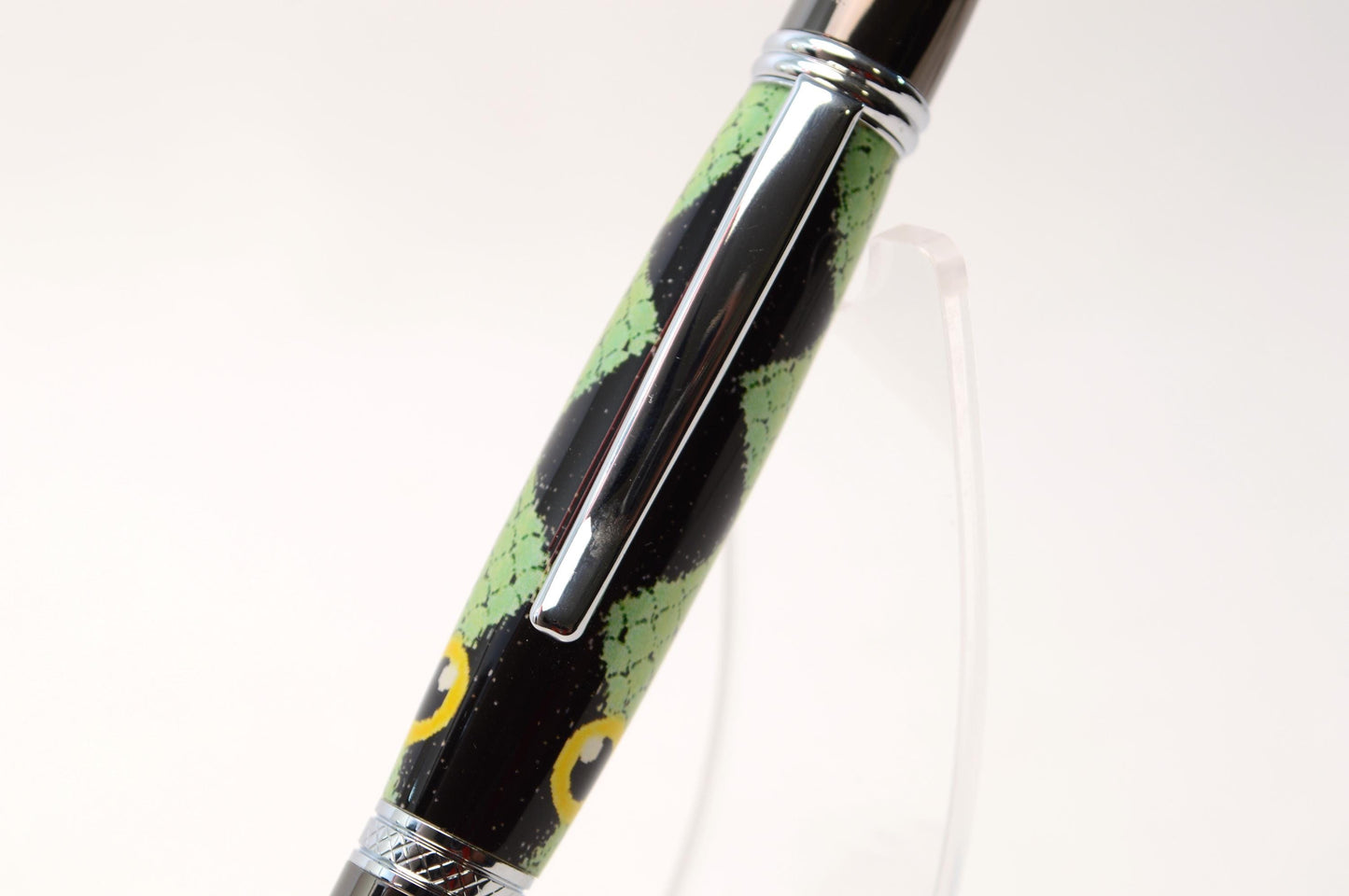 Handcrafted Fishing Lure Twist Pen in Gun Metal and Chrome Finish - Unique Fisherman Gift