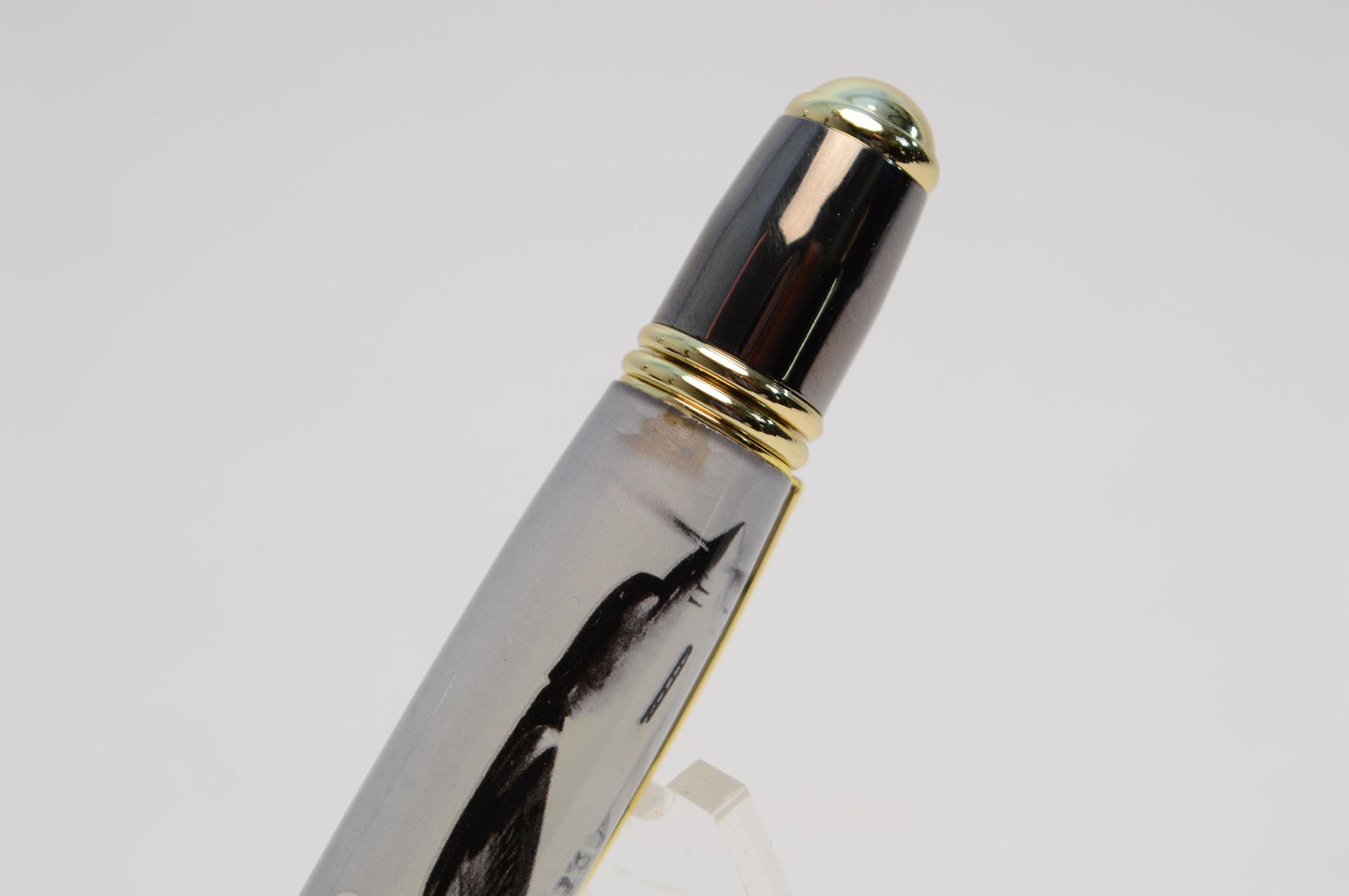 Handcrafted Pen Made With A Small Piece of P40 Warhawk Aluminum Skin Cast in Acrylic