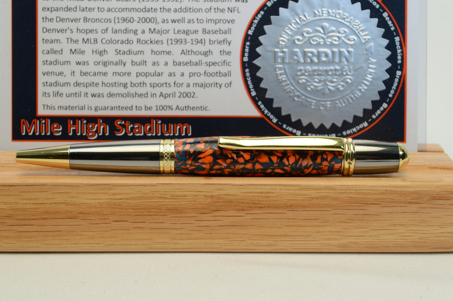 Handcrafted Pen Made From Denver Broncos Mile High Stadium Plastic Stadium Seat