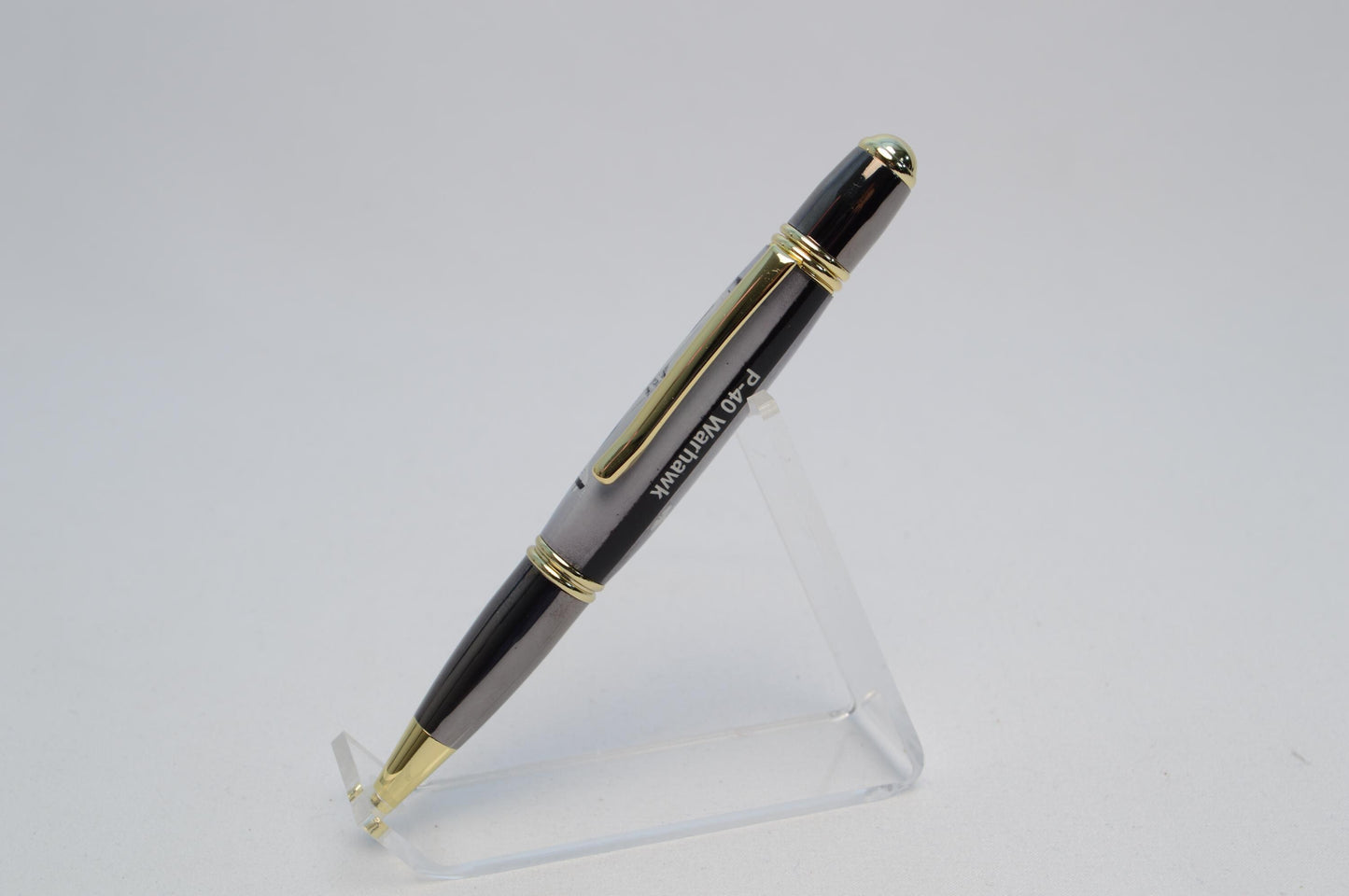 Handcrafted Pen Made With A Small Piece of P40 Warhawk Aluminum Skin Cast in Acrylic