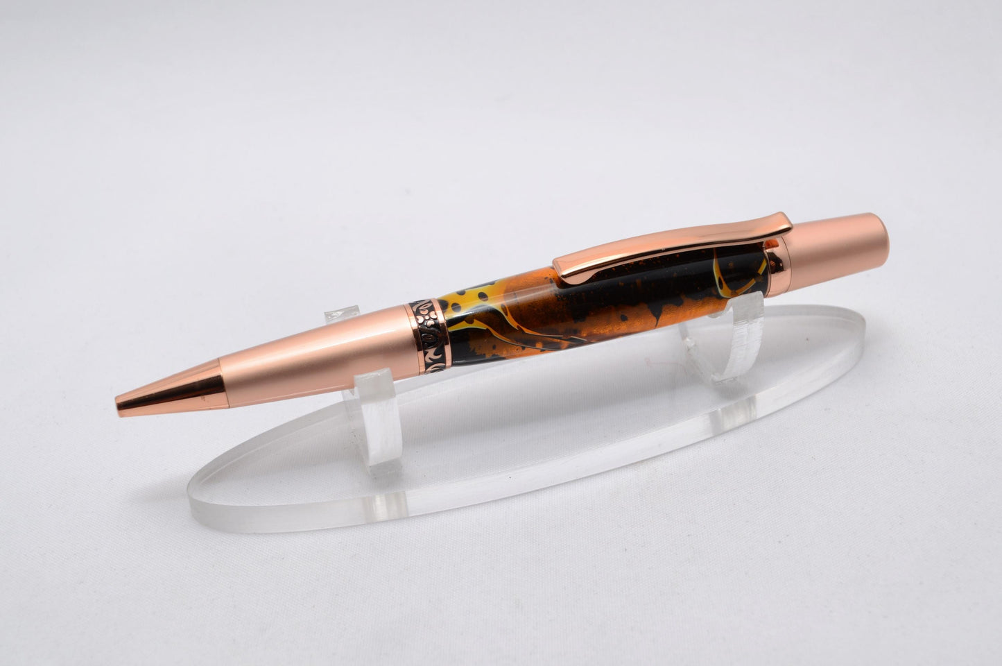 Custom Handcrafted Acrylic Twist Pen in Two Tone Copper