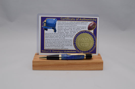 Handcrafted Twist Pen Made From The Plastic Seats of Minnesota Vikings Metrodome Stadium
