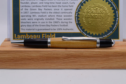 Handcrafted Pen Made From The Green Bay Packers Lambeau Field Wooden Bleachers