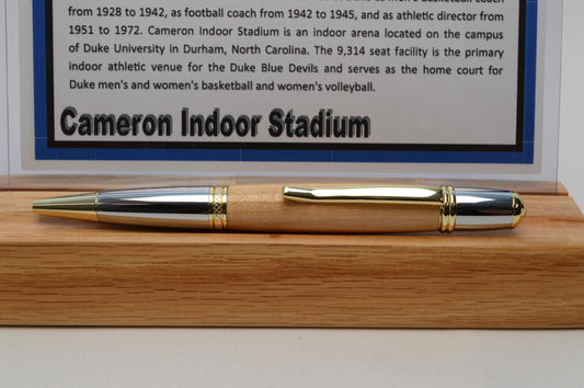 Handcrafted Pen Made From Duke University Cameron Indoor Stadium Basketball Court Wood