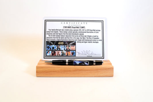Handcrafted Pen Featuring a Darth Vader Star Wars Royal Mail Stamp Cast In Acrylic