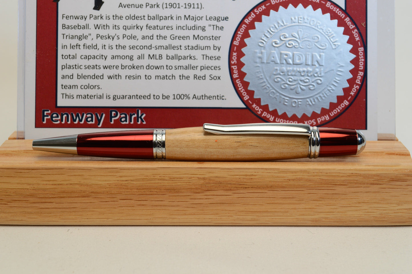 Handcrafted Pen Made From A Boston Red Sox Fenway Park Wooden Seat