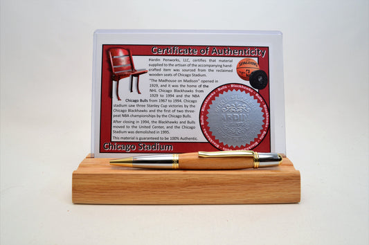 Handcrafted Pen Made From Chicago Bulls Chicago Stadium Wooden Stadium Seats