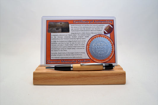 Handcrafted Pen Made From Clemson University Clemson Memorial Stadium Wooden Bleachers