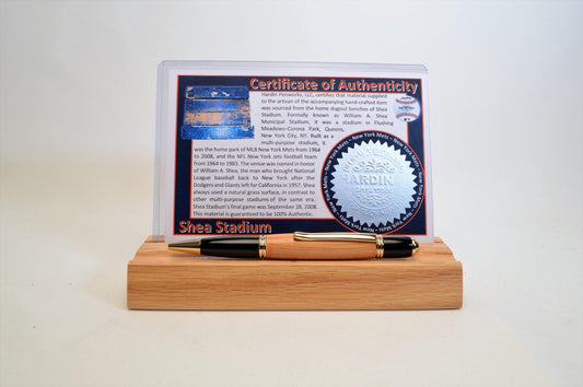 Handcrafted Pen Made From New York Mets Shea Stadium Wooden Home Dugout Benches.