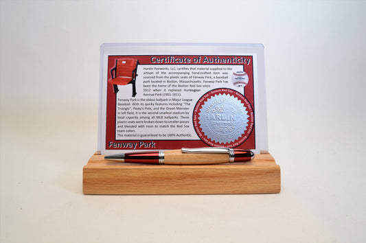Handcrafted Pen Made From A Boston Red Sox Fenway Park Wooden Seat
