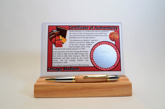 Handcrafted Pen Made From Chicago Bulls Chicago Stadium Wooden Basketball Floor