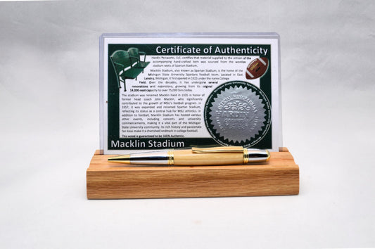 Handcrafted Twist Pen Made From the Wooden Seats of Michigan State Macklin Stadium