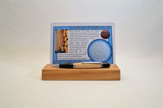 Handcrafted Pen Made From University of North Carolina Dean Smith Center Basketball Court