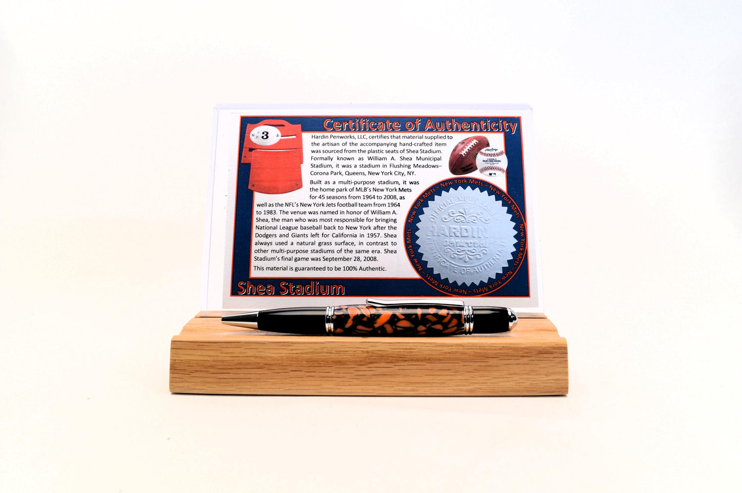 Handcrafted Pen Made New York Mets Shea Stadium Plastic Stadium Seat