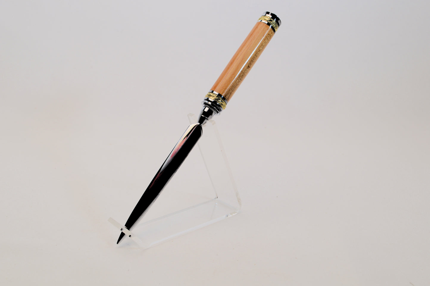 Handcrafted Majestic Handmade Lebanese Cedar Letter Opener - Gold and Chrome Finish