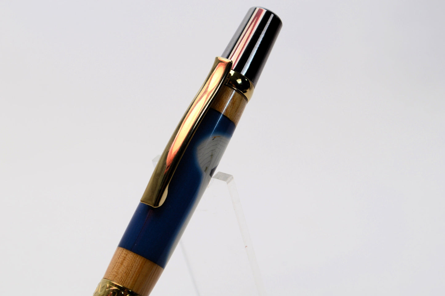 Handcrafted Pen Made With A Hank Aaron Game Used Jersey Swatch & Fulton County Stadium Seat Wood