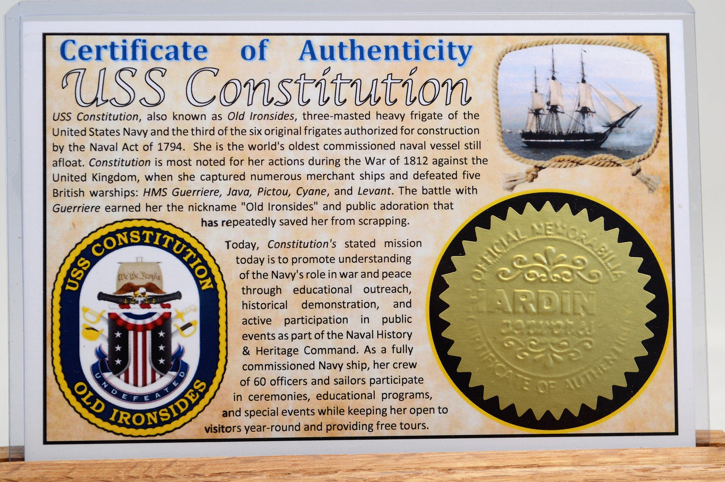 Handcrafted USS Constitution, Old Ironsides Twist Pen