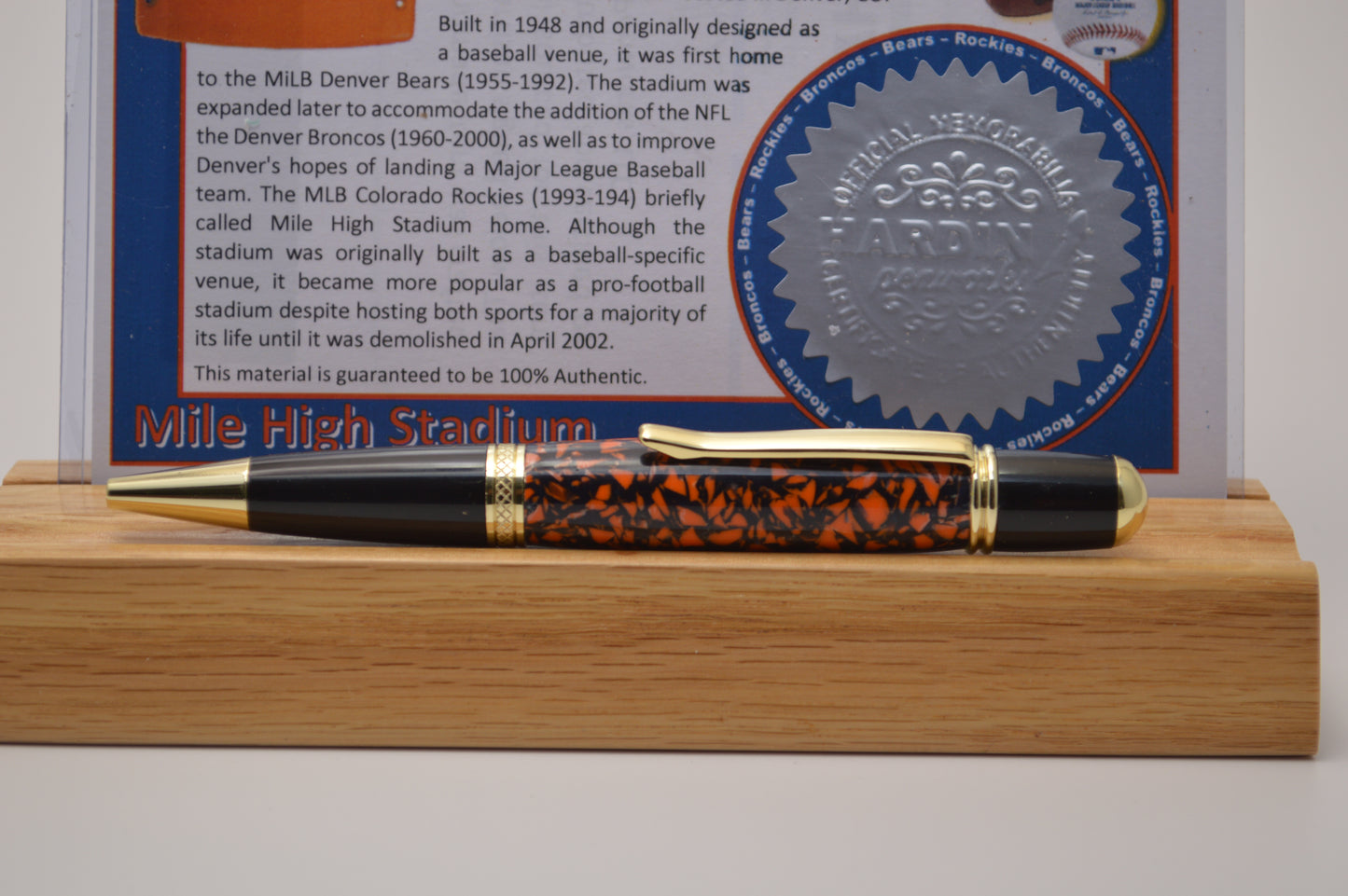 Handcrafted Pen Made From Denver Broncos Mile High Stadium Plastic Stadium Seat