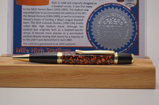 Handcrafted Pen Made From Denver Broncos Mile High Stadium Plastic Stadium Seat