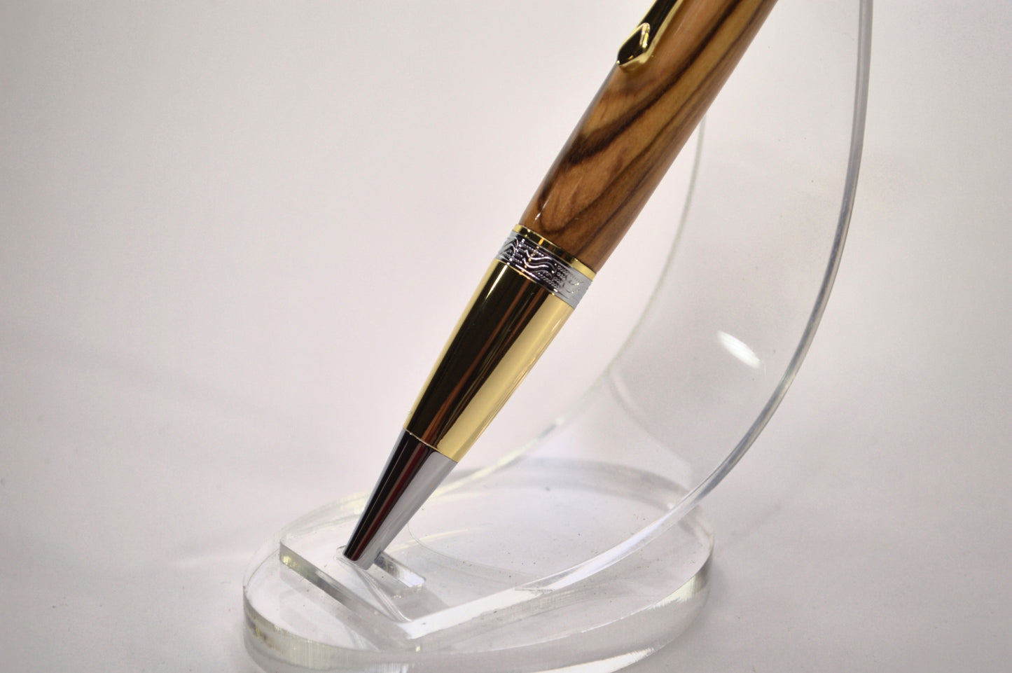 Twist Pen Made With Olivewood From Bethlehem in Gold and Chrome Finish