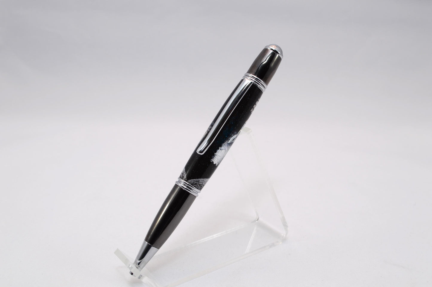 Handcrafted Pen Made With Embedded Piece of Foil From Lunar Lander and US Postage Stamp
