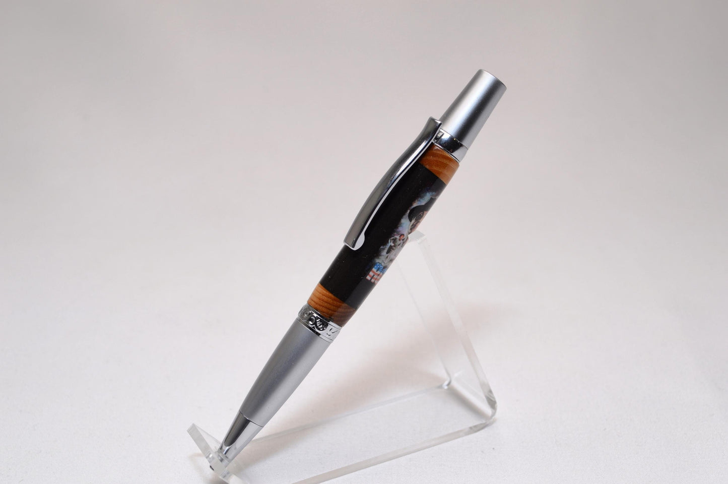 Handcrafted Twist Pen Made with Wood and Brick Sourced from MIcks Gym from the Movie Rocky