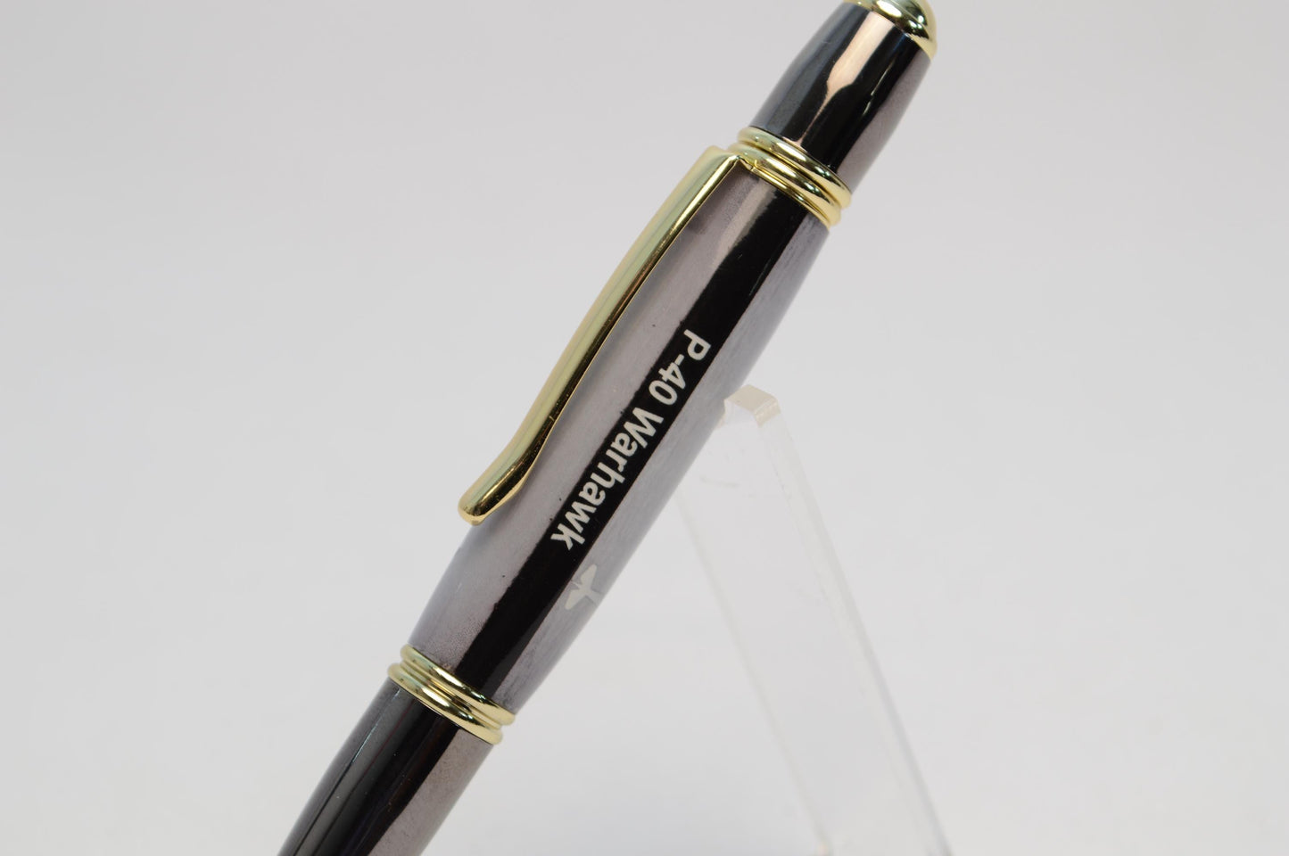 Handcrafted Pen Made With A Small Piece of P40 Warhawk Aluminum Skin Cast in Acrylic
