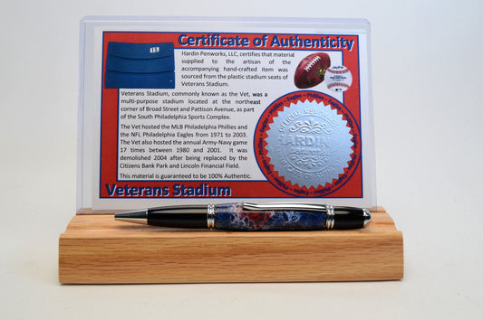 Handcrafted Pen Made From Philadelphia Eagles and Philadelphia Phillies Veterans Stadium Plastic Stadium Seats