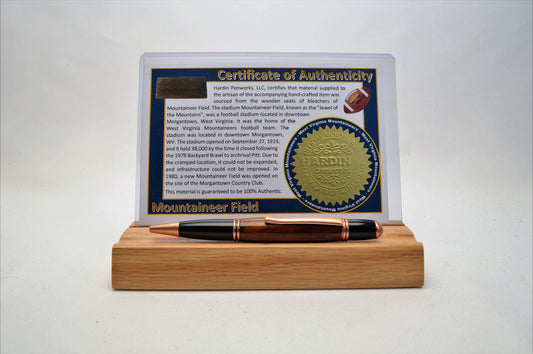 Handcrafted Pen Made From West Virginia University Mountaineer Field Wooden Stadium Bleachers