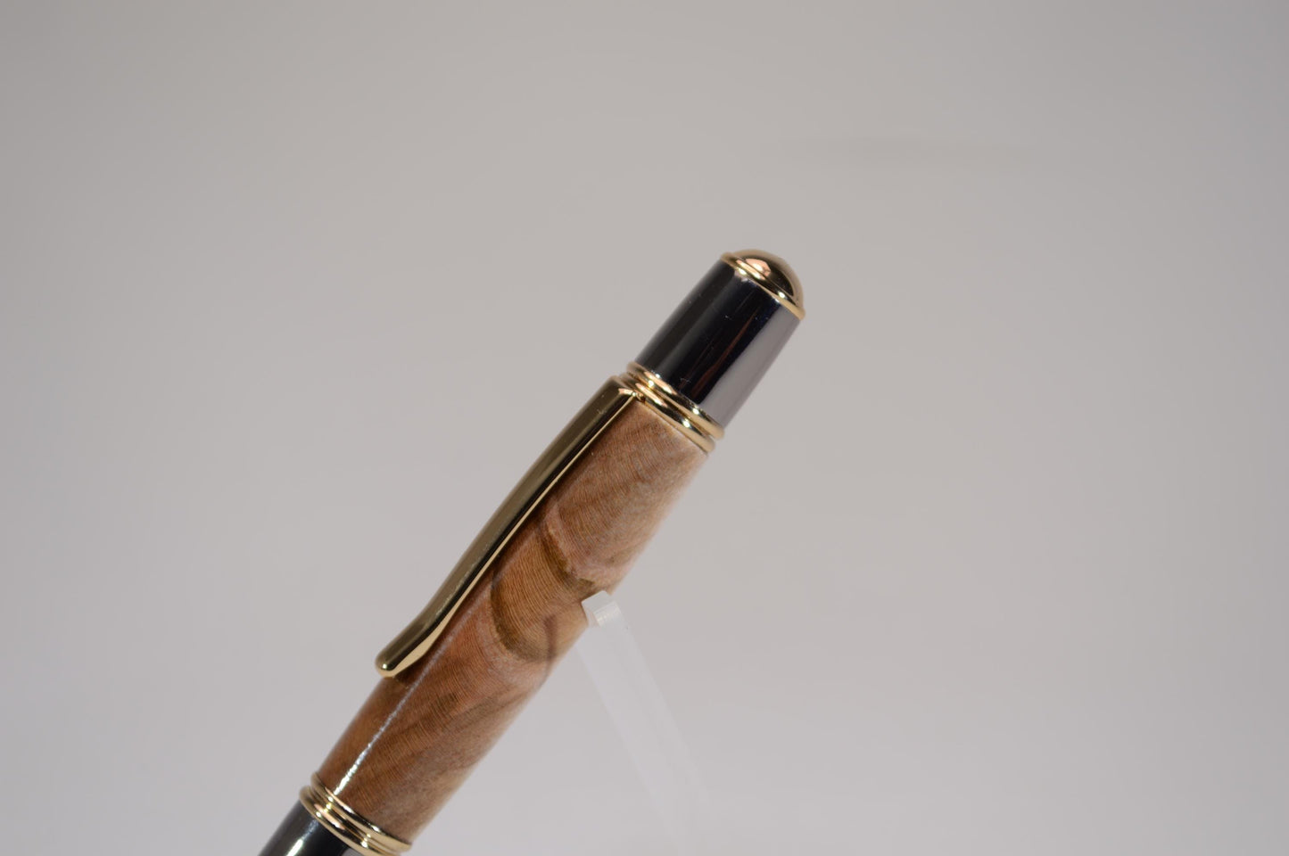 Handcrafted Spalted Maple Twist Pen with Gold and Gunmetal Finish
