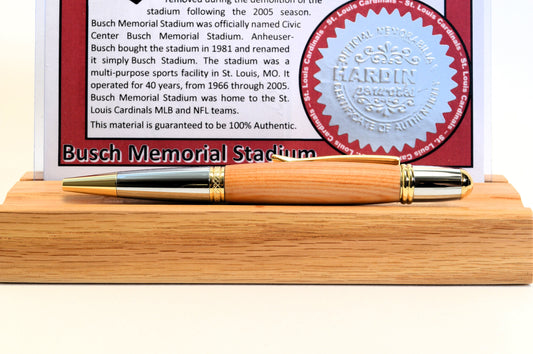Handcrafted Pen Made From Saint Louis Cardinals Busch Memorial Stadium Wooden Dugout Bench