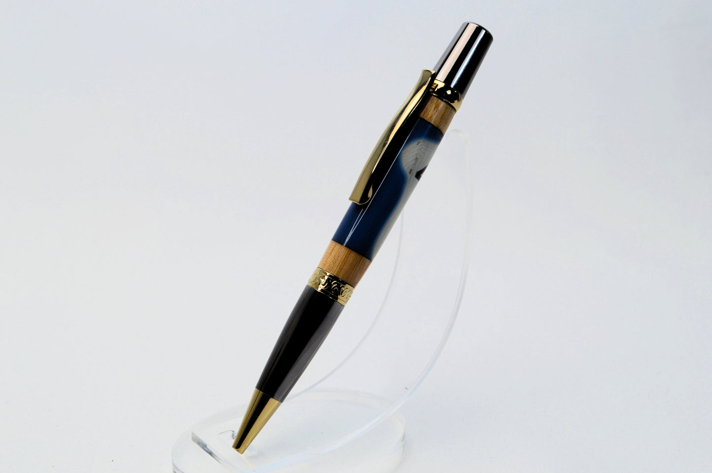 Handcrafted Pen Made With A Hank Aaron Game Used Jersey Swatch & Fulton County Stadium Seat Wood