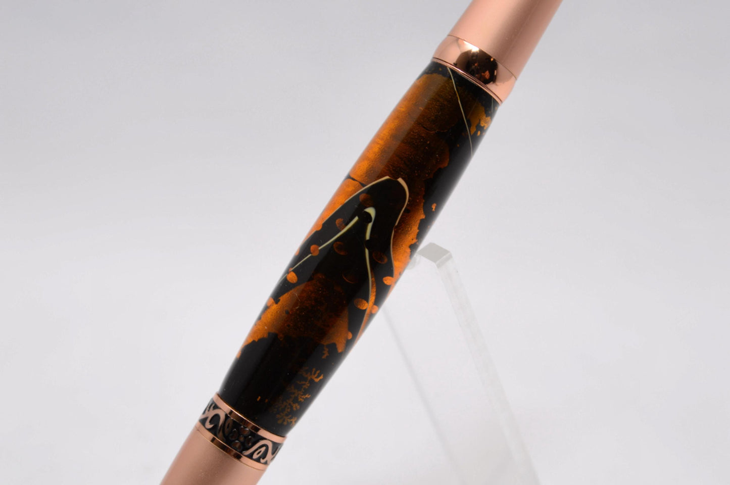 Custom Handcrafted Acrylic Twist Pen in Two Tone Copper