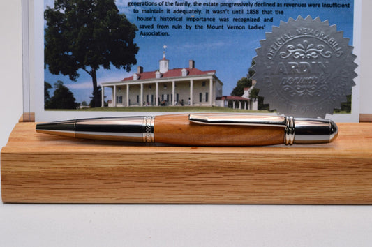 Handcrafted George Washingtons Mount Vernon Pecan Twist Pen