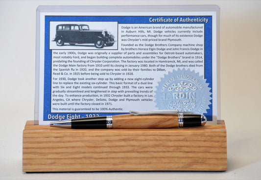 Handcrafted Twist Pen Made From A 1933 Dodge Eight Wooden Hickory Wheel Spoke