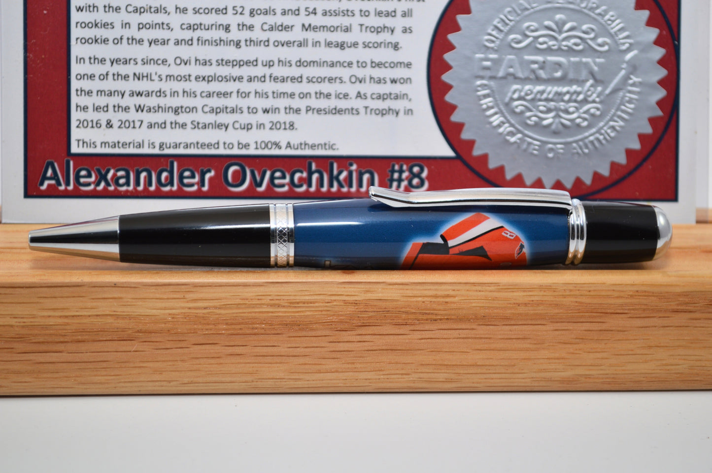 Twist Pen Made With a Swatch From An Alexander Ovechkin Game Used Jersey