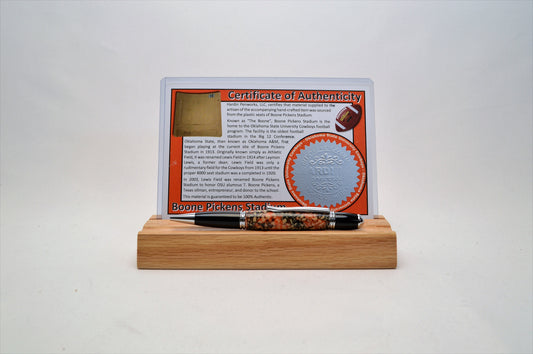 Handcrafted Pen Made From Oklahoma State Boone Pickens Plastic Stadium Seats