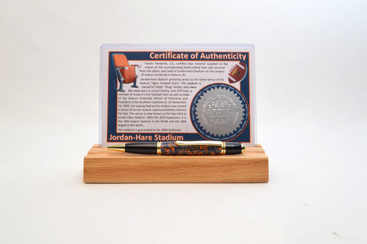 Handcrafted Pen Made From The Plastic Stadium Seats of Jordan-Hare Stadium