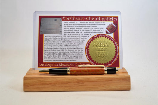 Handcrafted Pen Made From The Plastic Seats of LA Coliseum - USC