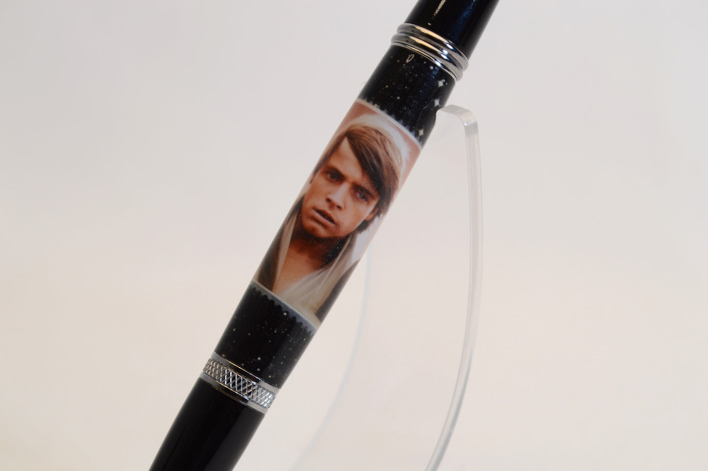 Handcrafted Pen Featuring a Star Wars Luke Skywalker Embedded Royal Mail Stamp