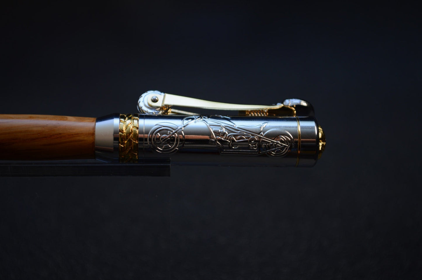 Motorcycle Pen Made with Oak From A Used Whiskey Barrel