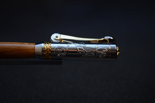 Motorcycle Pen Made with Oak From A Used Whiskey Barrel