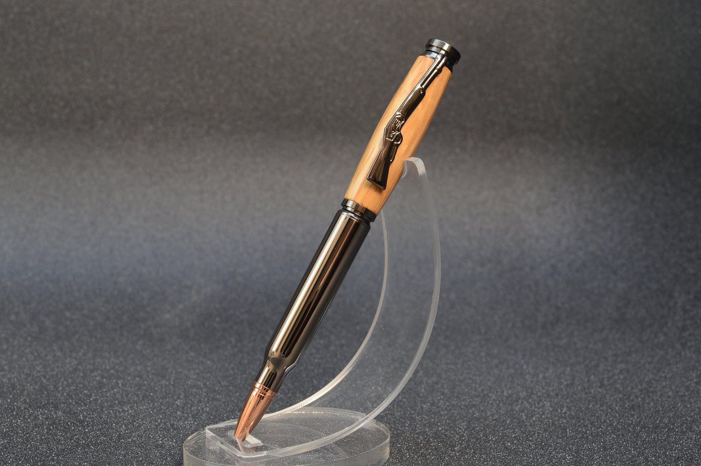 Whiskey Barrel Bullet Twist Pen in Gunmetal Finish