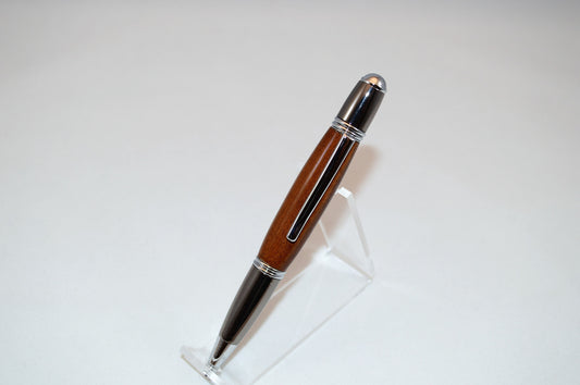 Sinai Desert Shittim (Acacia) Wood Twist Pen - Chrome & Gunmetal Finish