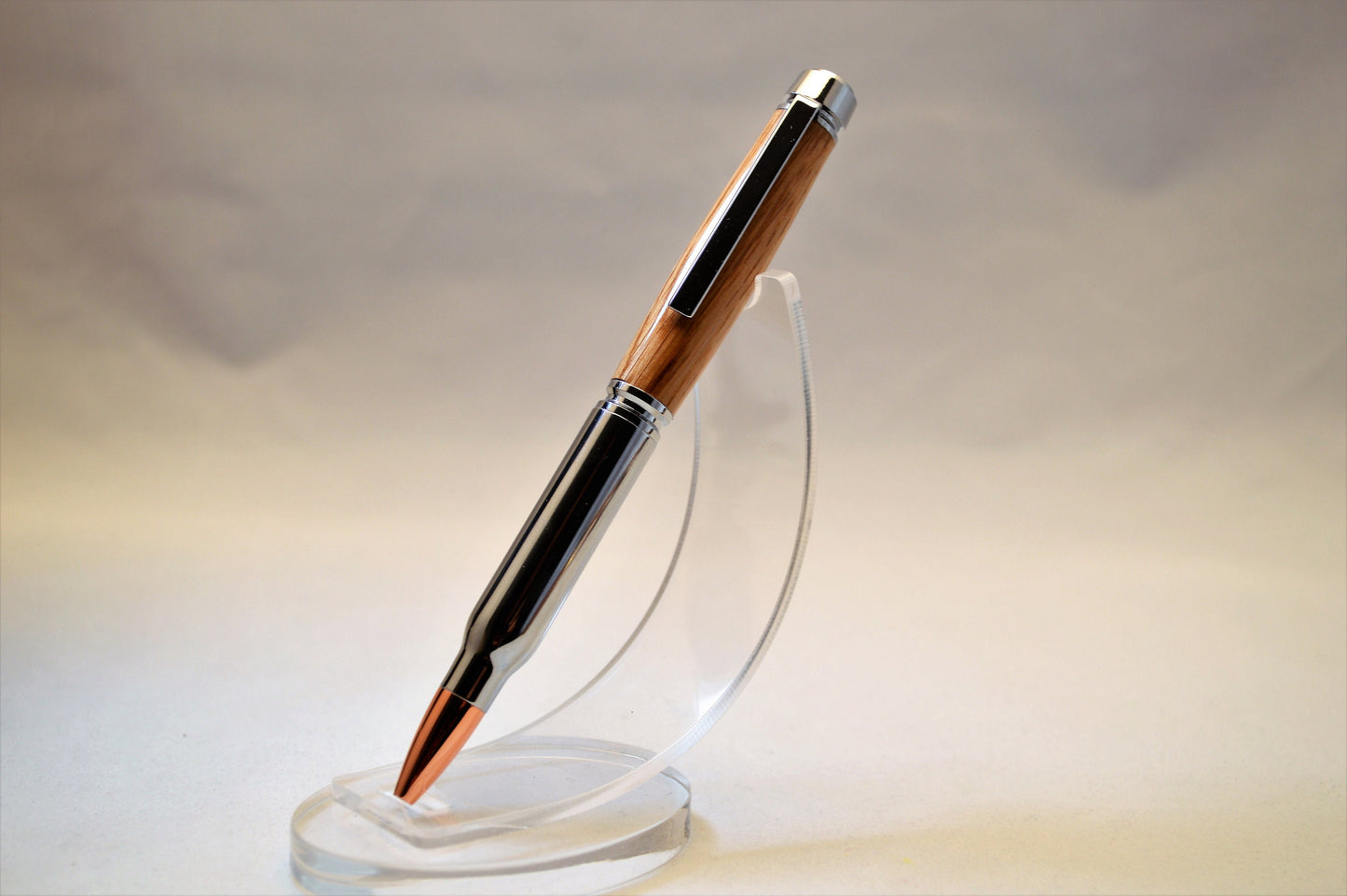 Whiskey Barrel Twist Bullet Pen in Chrome Finish and Plain Clip