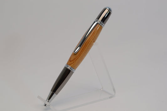 Elegant Twist Pen Made With Lebanese Cedar in Chrome  and Gunmetal Finish