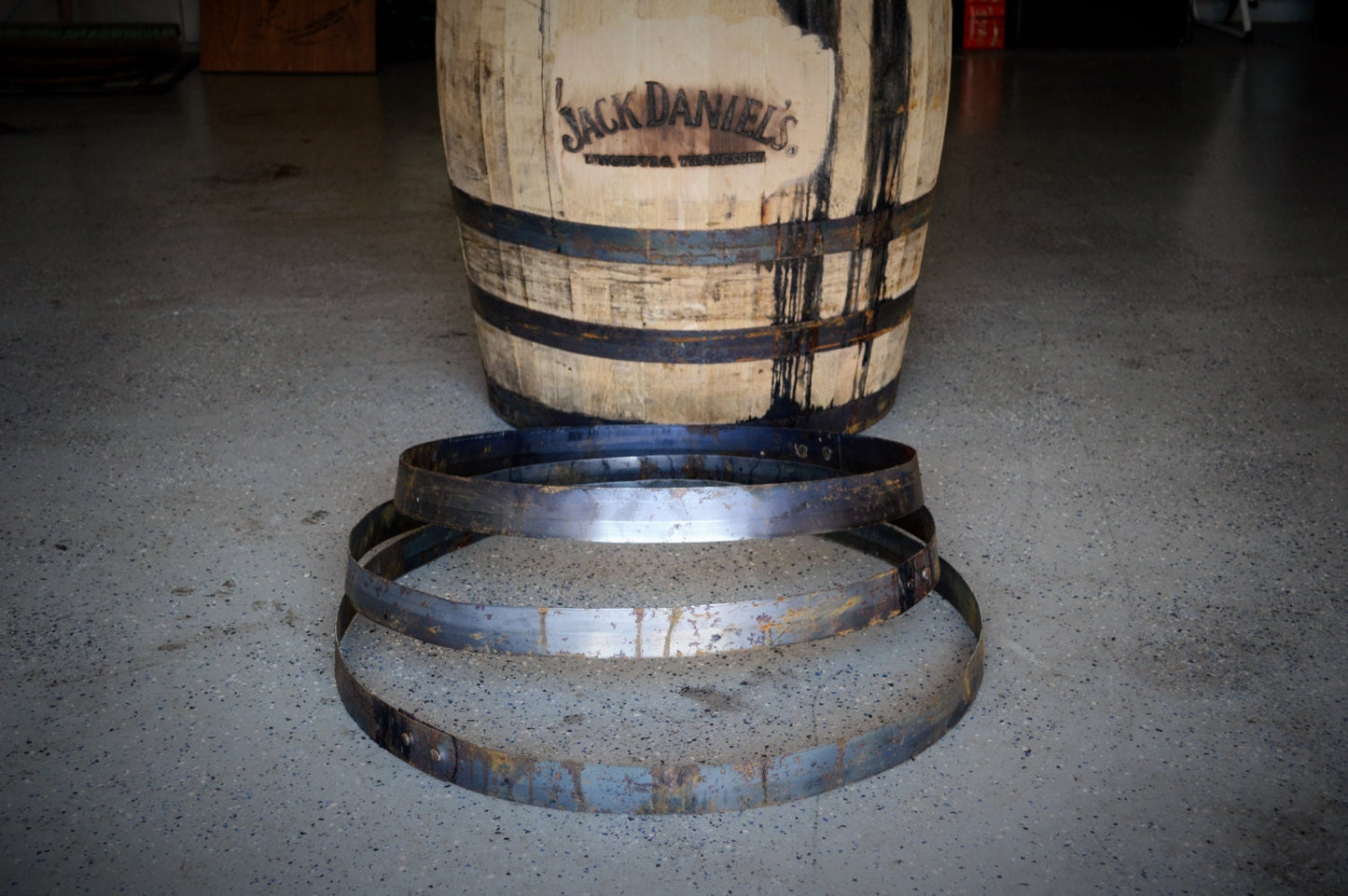 Barrel Hoop / Ring / Band From a Used Jack Daniels Whiskey Barrel. Choice of sizes, 22", 23", and 25"
