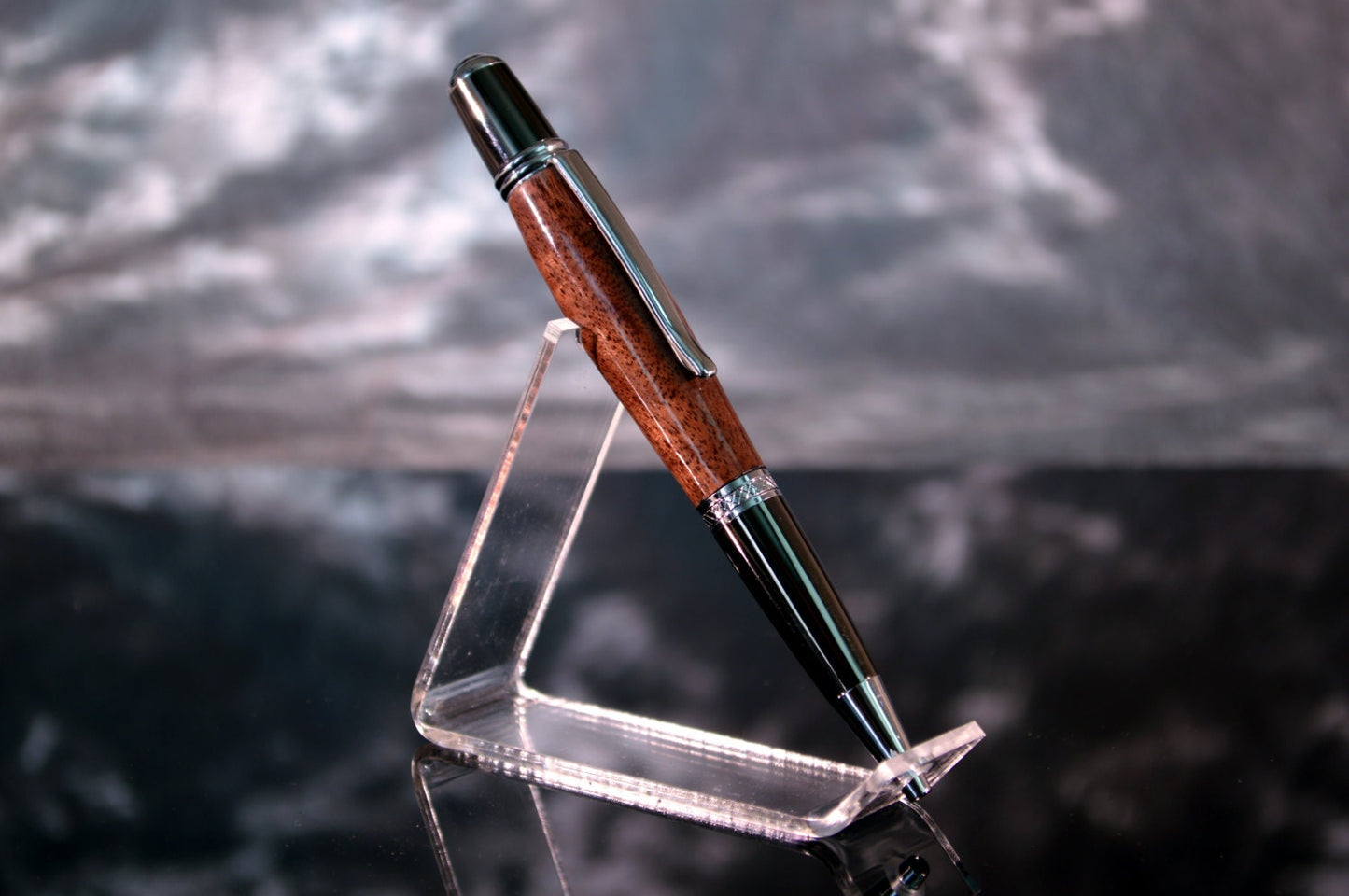 Handcrafted North Georgia Black Walnut Twist Pen | Gunmetal & Chrome Finish | Wood Ballpoint Pen Gift